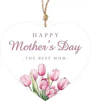 Happy Mothers Day Gift Tags with String, 50 PCS Heart Mothers Day Tags Best Mom Tag Floral Personalized Design Tag for Gift Wrapping Mothers Day Decoration