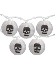 Northlight 10ct Skull Paper Lantern Halloween Lights