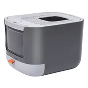 Pakeway Top Entry Anti Splashing Cat Litter Box Grey L