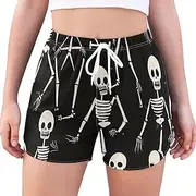[ODAWA] Purple Paint with Gold Swirls Quick-Dry Shorts Women's Running Shorts with Pockets Stretch Shorts for Women