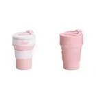 2 Pcs Pink Collapsible Silicone Coffee Cup â€“ Portable Food-Grade Microwave & F
