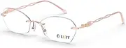 LUFF Rimless Reading Glasses for Women Blue Light Blocking Lightweight Metal Classic Computer Readers Anti Eyestrain