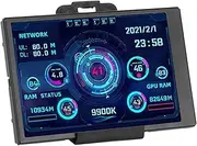 Computer Temp Monitor, 3.5 Inch IPS Full Viewing Angle USB Mini Screen with Multiple Themes for Windows, Support 360 Degree Rotation, PC CPU GPU Data Display Monitor Eye