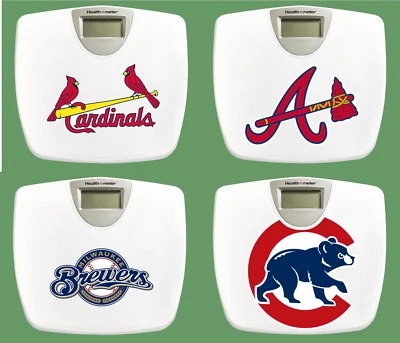Digital Scale MLB White Finish Bathroom Fitness Baseball Team Logo Vinyl Decal