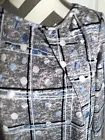 Christopher Banks Gray Top knit Tunic Dotted Plaid Size S 3/4 Sleeve Stretchy