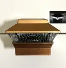 Set of 2/4/6/8/10/12 Garden Solar Copper 4"x4" PVC&Wood Fence Post Cap LED Light