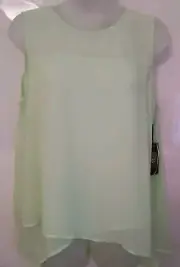 Vince Camuto Chiffon Layered Blouse Sleeveless Large Pale Green