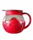 Ecolution Mini-Pop Microwave Popcorn Maker Popper Silicone Glass Red 1.5q