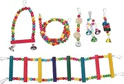 Happyyami 1 Set Parrot Set Bird Parrot Parakeets Bird Ladder Indoor Ladders Hanging Pet Perch for Climbing Accessories Wooden