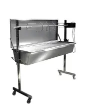 Stainless Steel Warrior Spit Roaster - 60kg Capacity - Flaming Coals