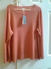 NWT Eileen Fisher Organic Linen Bateau Neck Box Top Bittersweet Size 1X MSRP$198