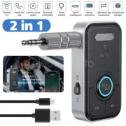 2 in 1 Wireless Bluetooth 5.3 Transmitter Receiver Audio Adapter AUX Stereo