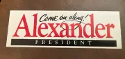 Lamar Alexander GOP Tennessee Presidential Campaign Bumper Sticker Tag Along