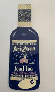 9” Vintage Arizona Tea Ginseng Cobalt Blue Glass Bottle STICKER Decal NOS Promo