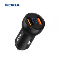 在飛比找Yahoo奇摩購物中心優惠-【NOKIA諾基亞】P6105N QC3.0 液晶顯示車充