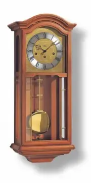 Regulator wall clock with brass dial, 14 day running time from .. AM R2651/9 NEW