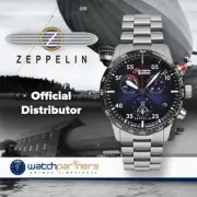 Zeppelin Eurofighter Chrono Watch Swiss ETA Quartz 43mm Blue Dial 7298M3_SET