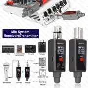 XLR Transmitter Receiver Wireless Microphone System Rechargeable Speaker Adapter
