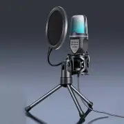 USB Computer RGB Condenser Microphone Wired Gaming Mic Recording Studio Dynamic
