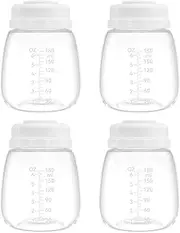 TOVVILD Milk Storage Bottle and Collection Bottle, Compatible with Spectra S1, S2, Motif Luna, Cimilre, Ameda MYA Pumps, Replace Spectra Bottles Wide-Mouth Bottles, 4 pc (6oz/180ml)