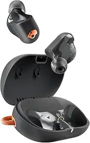 Sesh ANC Active in-Ear Noise Canceling Wireless Earbuds, 48 Hr Battery, IP67 Waterproof, Microphone, Works with iPhone Android and Bluetooth Devices - True Black/Orange
