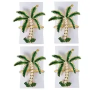 4 Palm Tree Designed Tropical Napkin Rings