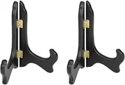 2pcs Wooden Display Stand Decorative Plate Stands Holder, 6 Inch Plate Easel Stand Holder for Display Pictures Cook Books