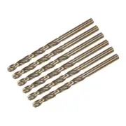 6pcs 6.1mm Drilling Dia Straight Shank High-Speed Steel Metric Twist Drill Bit