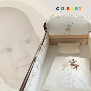 【C.D.BABY】嬰兒寢具四季被組小鹿潘比 M(嬰兒寢具 嬰兒棉被 嬰兒床護圍 嬰兒床床罩 嬰兒枕)