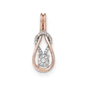 14K Rose Gold Real Diamond Slide Pendant