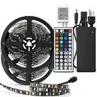 2PCS 5M RGB LED Strip Light Flexible Rope Light with Remote Controller Adapter