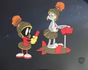MARVIN THE MARTIAN BUGS BUNNY Haredevil Hare Sericel Animation Art Cel 11" x 14"