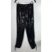 NWT Tibi The Sequin Pant Navy Black Combo Wool Jogger Trouser 0 / XS