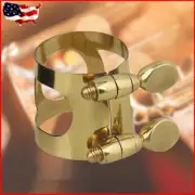 Alto Saxophone Ligature with Screws Alto Sax Metal Mouthpiece Pipe Clip Gold