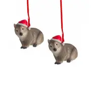 Australiana Wombat with Christmas Hat 7cm