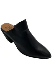 Miz Mooz Leather Heeled Mules Amalia Black