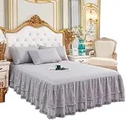 Bed Valance Skirt Bed Sheet Bed Skirt Non-Slip Single/Double 150 * 200cm 180x200cm Bed Cover Wrap Around Keep Warm Laced Fitted Sheet Piece Cotton Mattress Cover