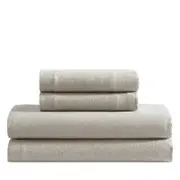 Calvin Klein Melange Flannel 4 Piece Sheet Set, Queen