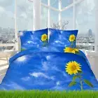Prominent Sunflowers The Center 3D Quilt Duvet Doona Cover Set Pillow case Print