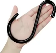 12 Pack S Hooks Heavy Duty Vinyl Coated Large S 6 6 Inch-12 Pack, Black