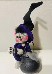 Annalee Halloween 6” Mouse Witch with Cauldron Purple 2018 Plush Doll