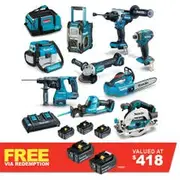 MAKITA 18V Brushless 9 Piece 3 x 6.0AH Combo Kit DLX9014GX1