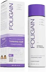 Foligain Triple Action Conditioner For Thinning Hair, Volumizing Conditioner for Women, 8 Fl. Oz.