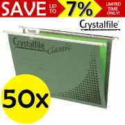NEW 50x Crystalfile Suspension Files Foolscap Classic Green + Tab Inserts Filing