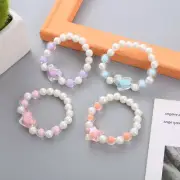 5x Girl Resin Beads Faux Pearl Strings Bracelet Pendant Bracelets Colorful Gifts