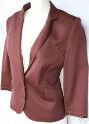 ZAC POSEN $1600 Burgundy Short Fancy Jacket NEW 8