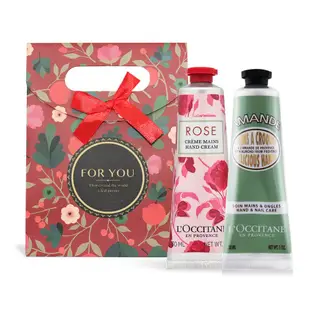 L'OCCITANE 歐舒丹 護手霜禮盒30mlX2(玫瑰+杏仁)-新春送禮/ 平行輸入