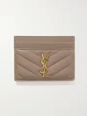 [SAINT LAURENT] SAINT LAURENT - Cassandre Matelassé Leather Cardholder - Gray - One size One size Gray