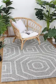 Lacuna Dove Geometric Grey Rug