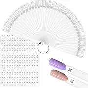 300 pcs Nail Polish Swatch Sticks, Nail Swatch Sticks with Number Stickers for Color Display, Clear Square-shaped Nail Polish Sample Swatches with Ring for Nail Polish Display and Home DIY